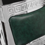 Sillón De Barbero Gabbiano President Verde Cromado 9