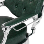 Sillón De Barbero Gabbiano President Verde Cromado 13