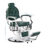 Sillón De Barbero Gabbiano President Verde Cromado 16