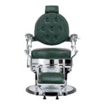Sillón De Barbero Gabbiano President Verde Cromado 3