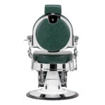 Sillón De Barbero Gabbiano President Verde Cromado 4
