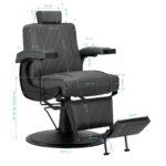 Sillón De Barbero Hair System Bm88066 Gris 15