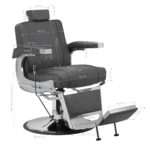 Sillón De Barbero Hair System Bm88066 Gris 16