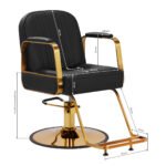 Sillón De Peluquería Gabbiano Acri Dorado Y Negro 8