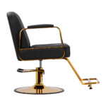 Sillón De Peluquería Gabbiano Acri Dorado Y Negro 1