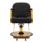 Sillón De Peluquería Gabbiano Acri Dorado Y Negro 2