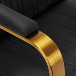 Sillón De Peluquería Gabbiano Acri Dorado Y Negro 4