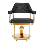 Sillón De Peluquería Gabbiano Granda Dorado Y Negro 1