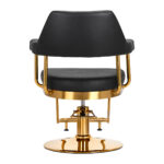 Sillón De Peluquería Gabbiano Granda Dorado Y Negro 3