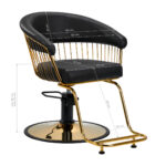 Sillón De Peluquería Gabbiano Lille Dorado Y Negro 7