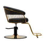 Sillón De Peluquería Gabbiano Lille Dorado Y Negro 1