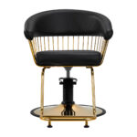 Sillón De Peluquería Gabbiano Lille Dorado Y Negro 2