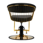 Sillón De Peluquería Gabbiano Lille Dorado Y Negro 3