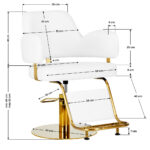 Sillón De Peluquería Gabbiano Linz Nq Gold White 6