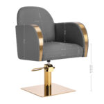 Sillón De Peluquería Gabbiano Málaga Gris Dorado 7