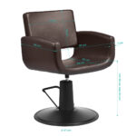 Sillón De Peluquería Gabbiano Mataro Marrón 7
