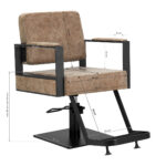 Sillón De Peluquería Gabbiano Modena Marrón Antiguo 8