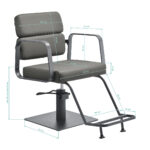 Sillón De Peluquería Gabbiano Porto Gris Gris 8