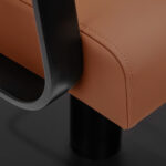 Sillón De Peluquería Gabbiano Porto Negro Naranja 5