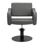 Sillón De Peluquería Gabbiano Sewilla Gris Base Negra 1