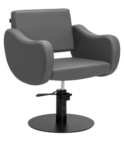 Sillón De Peluquería Gabbiano Sewilla Gris Base Negra