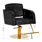 Sillón De Peluquería Gabbiano Turyn Negro Dorado 7
