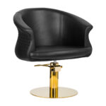 Sillón De Peluquería Gabbiano Wersal Dorado Y Negro