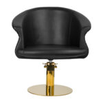 Sillón De Peluquería Gabbiano Wersal Dorado Y Negro 2