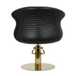 Sillón De Peluquería Gabbiano Wersal Dorado Y Negro 3