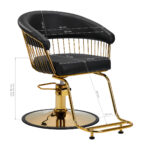 Sillón De Peluquería Hair System Lile Dorado Negro 7