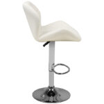 Taburete De Bar M01 Acolchado Ajustable Blanco 1
