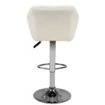 Taburete De Bar M01 Acolchado Ajustable Blanco 2