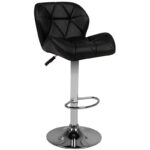 Taburete De Bar M01 Acolchado Ajustable Negro