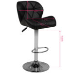 Taburete De Bar M01 Acolchado Ajustable Negro 4