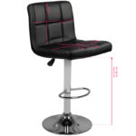 Taburete De Bar M06 Acolchado Ajustable Negro 4